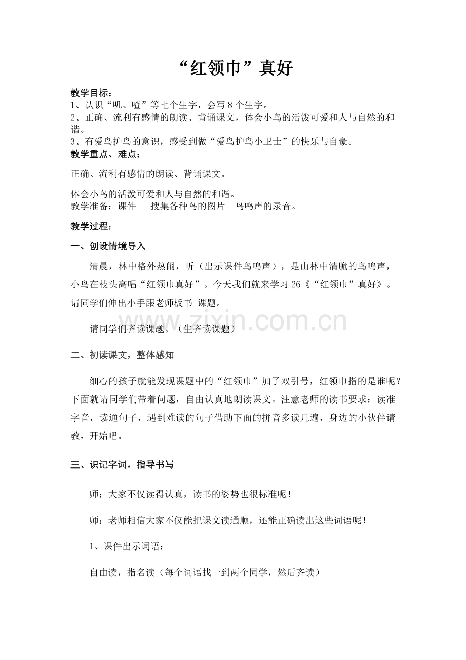 红领巾真好教案.docx_第1页