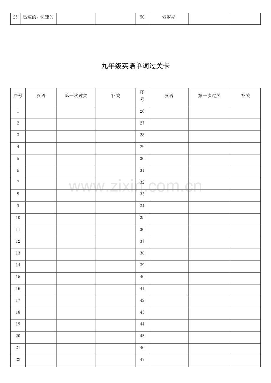 九年级英语单词过关卡.docx_第2页