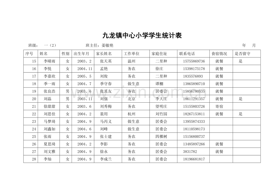 九龙镇中心小学学生统计表.doc_第2页