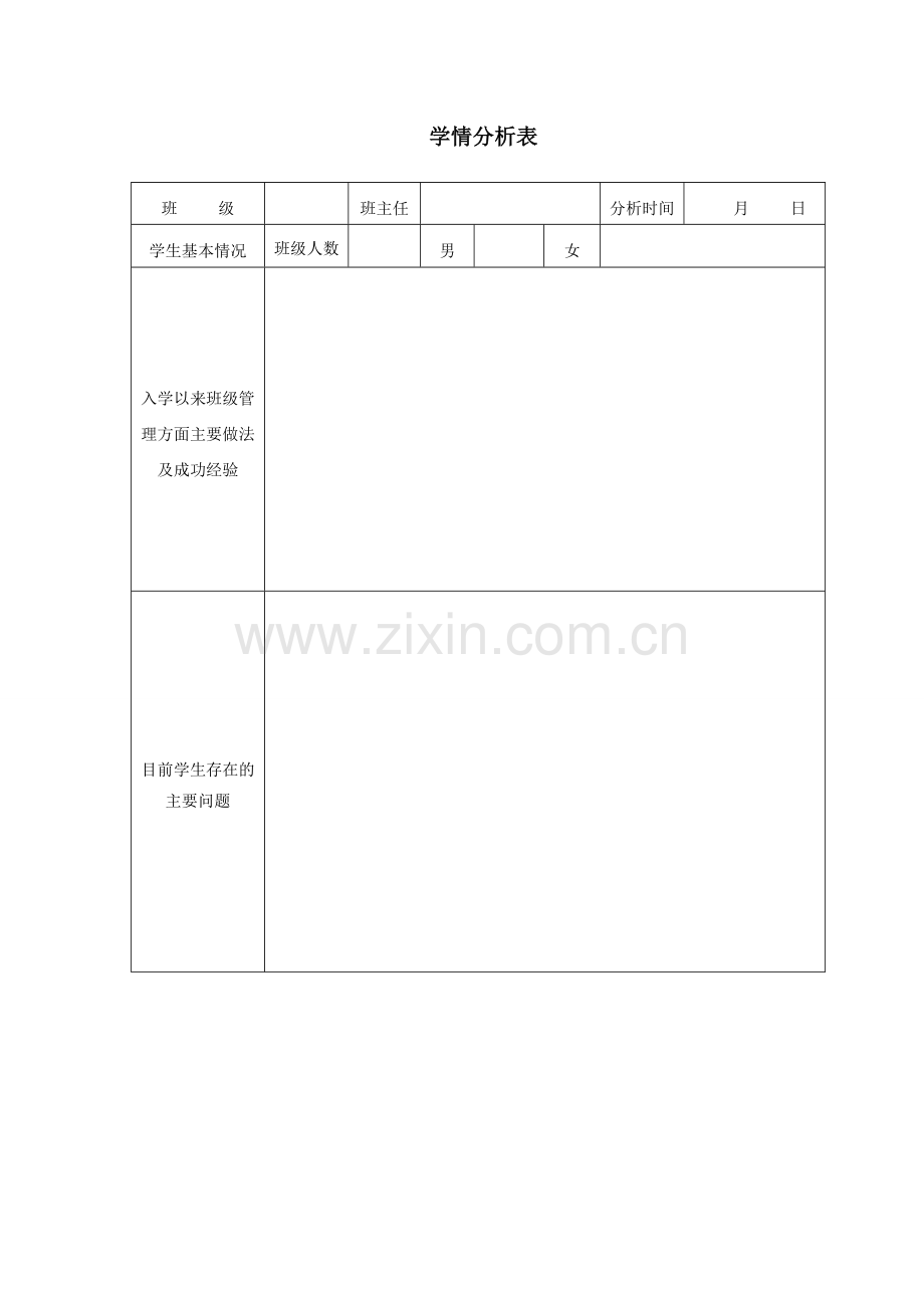 学情分析表模板.doc_第1页