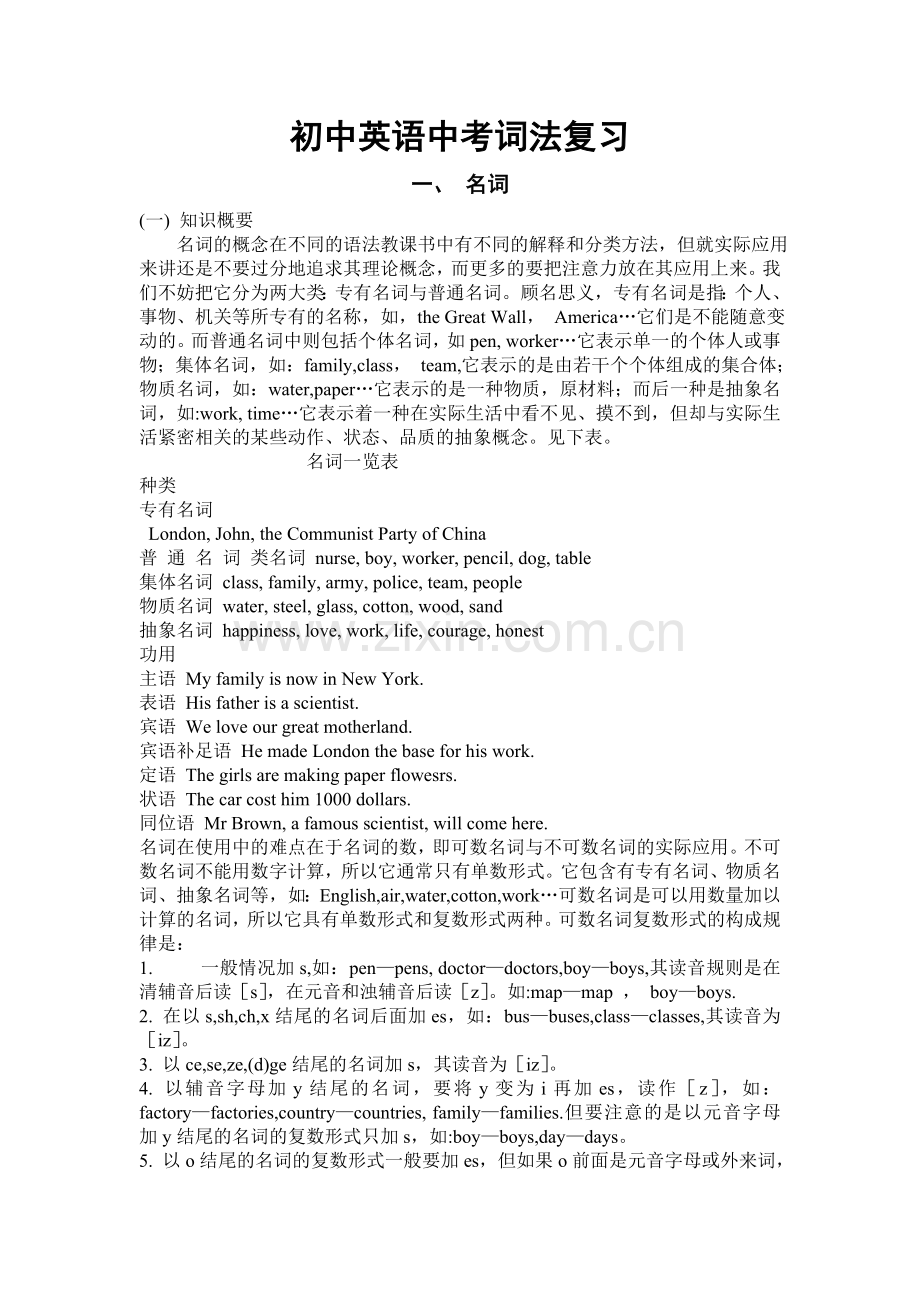 初中英语中考词法复习.doc_第1页