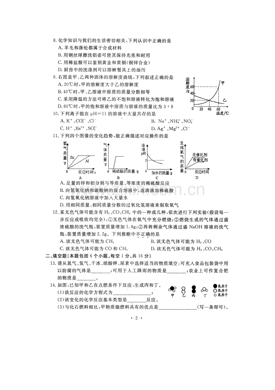 河南中考化学试卷.doc_第2页
