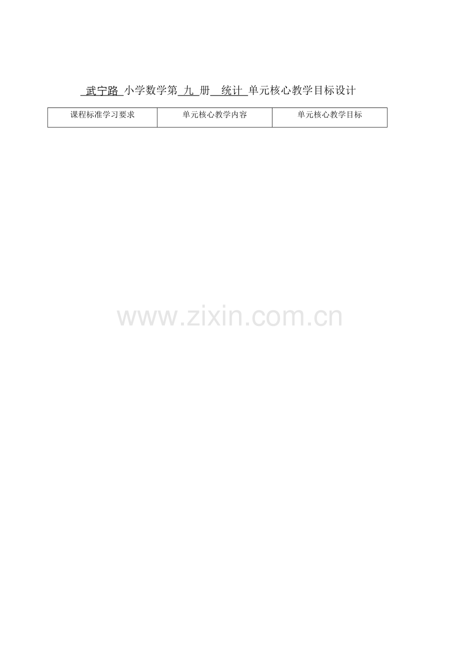 小学数学第九册统计单元核心教学目标设计伏永华.docx_第1页