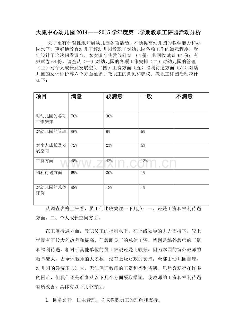 教职工问卷调查统计及分析反馈下.doc_第1页