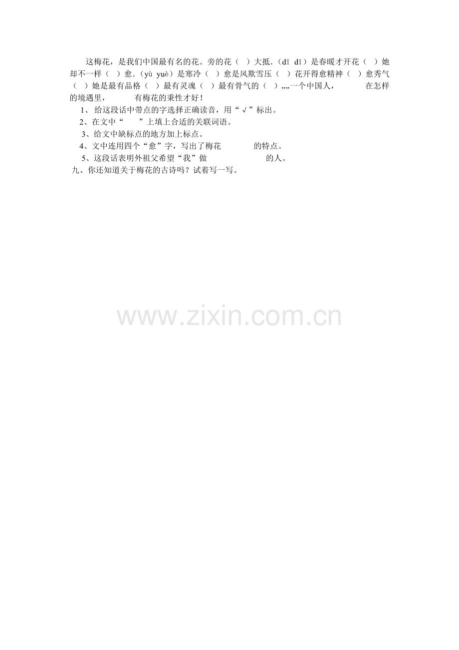 梅花魂练习题.doc_第2页
