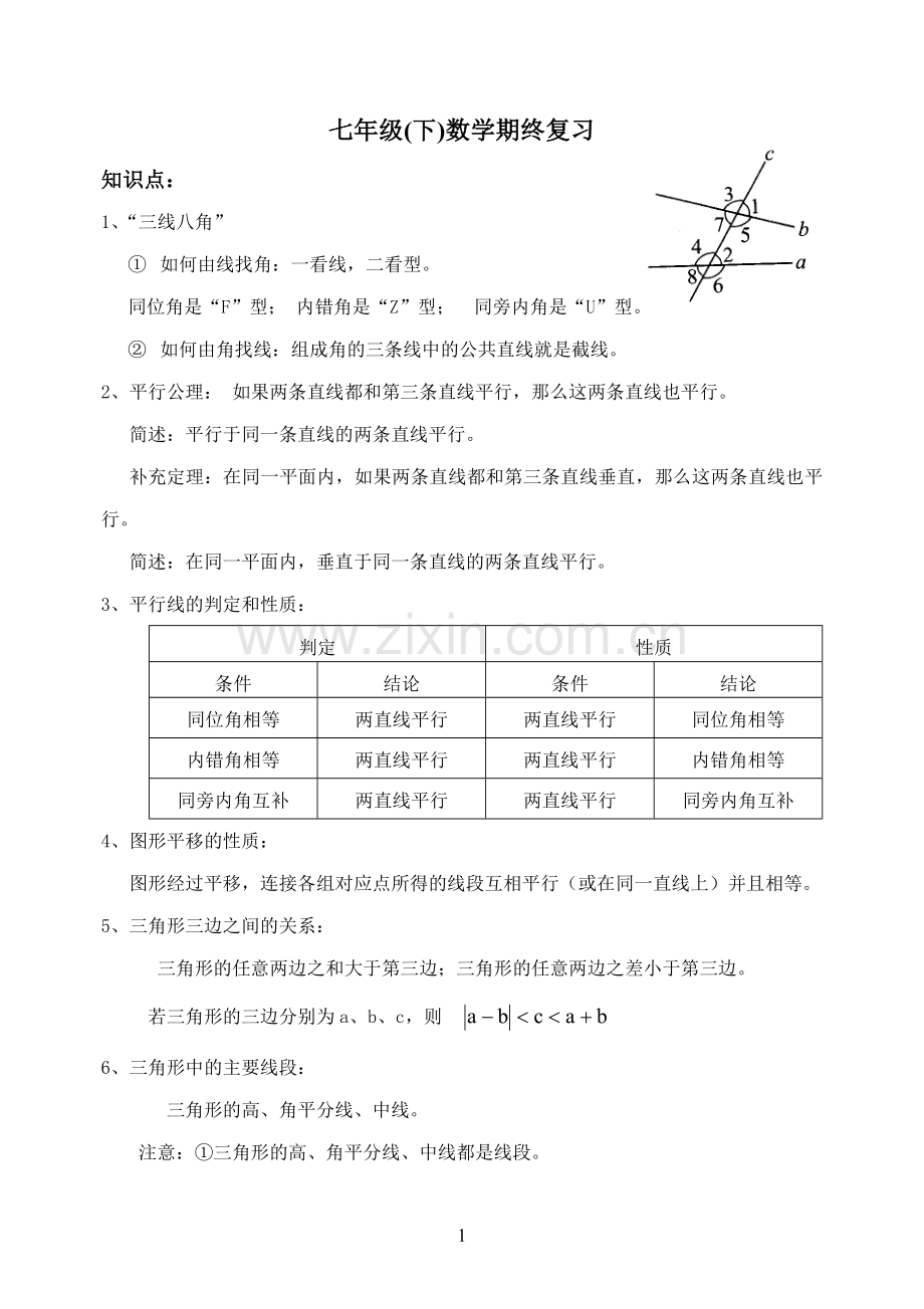 直线到因式分解知识点.doc_第1页