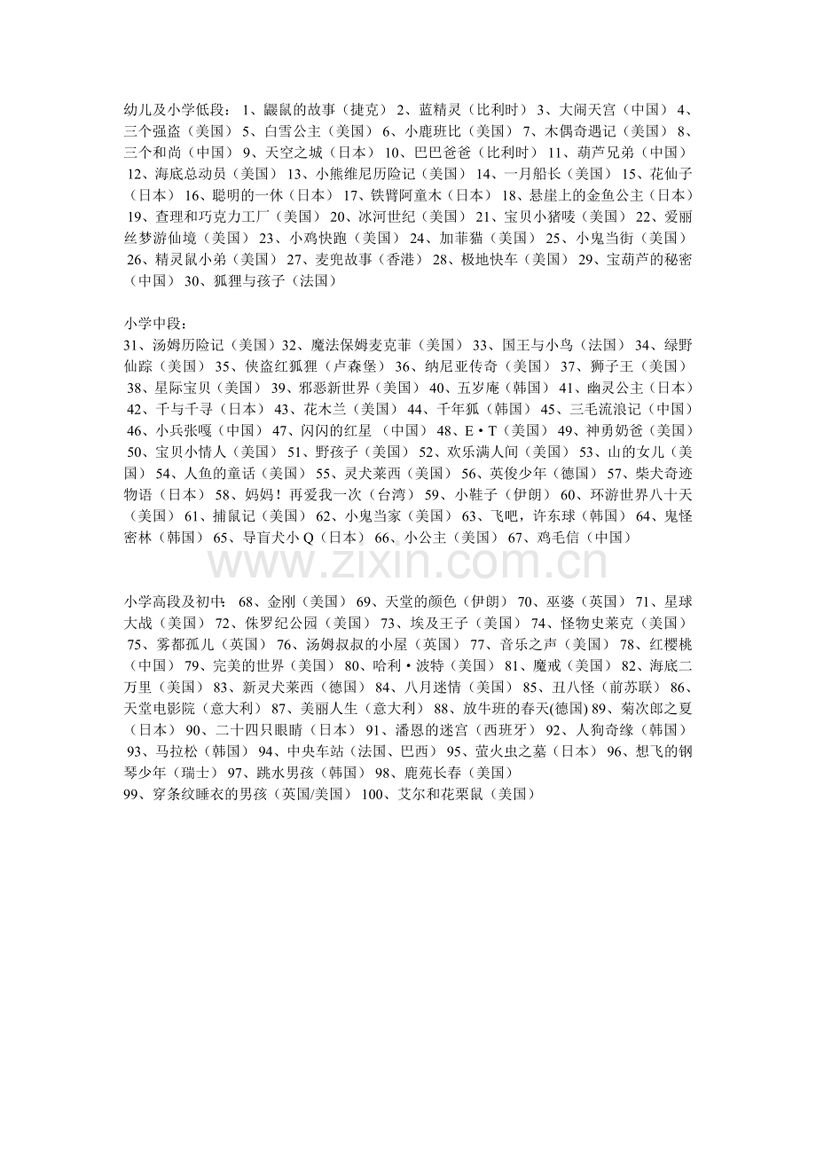 分段百部优秀电影.doc_第1页