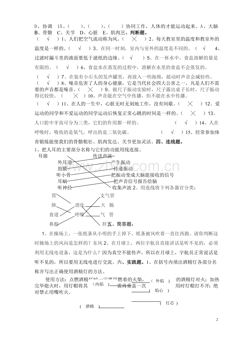 教科版小学四年级科学期末试卷.doc_第2页