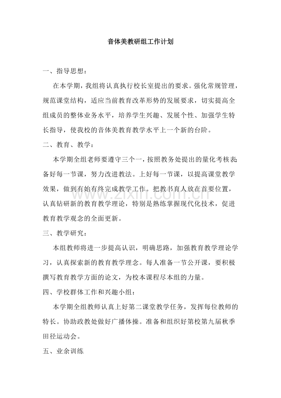 音体美教研组工作计划.doc_第1页