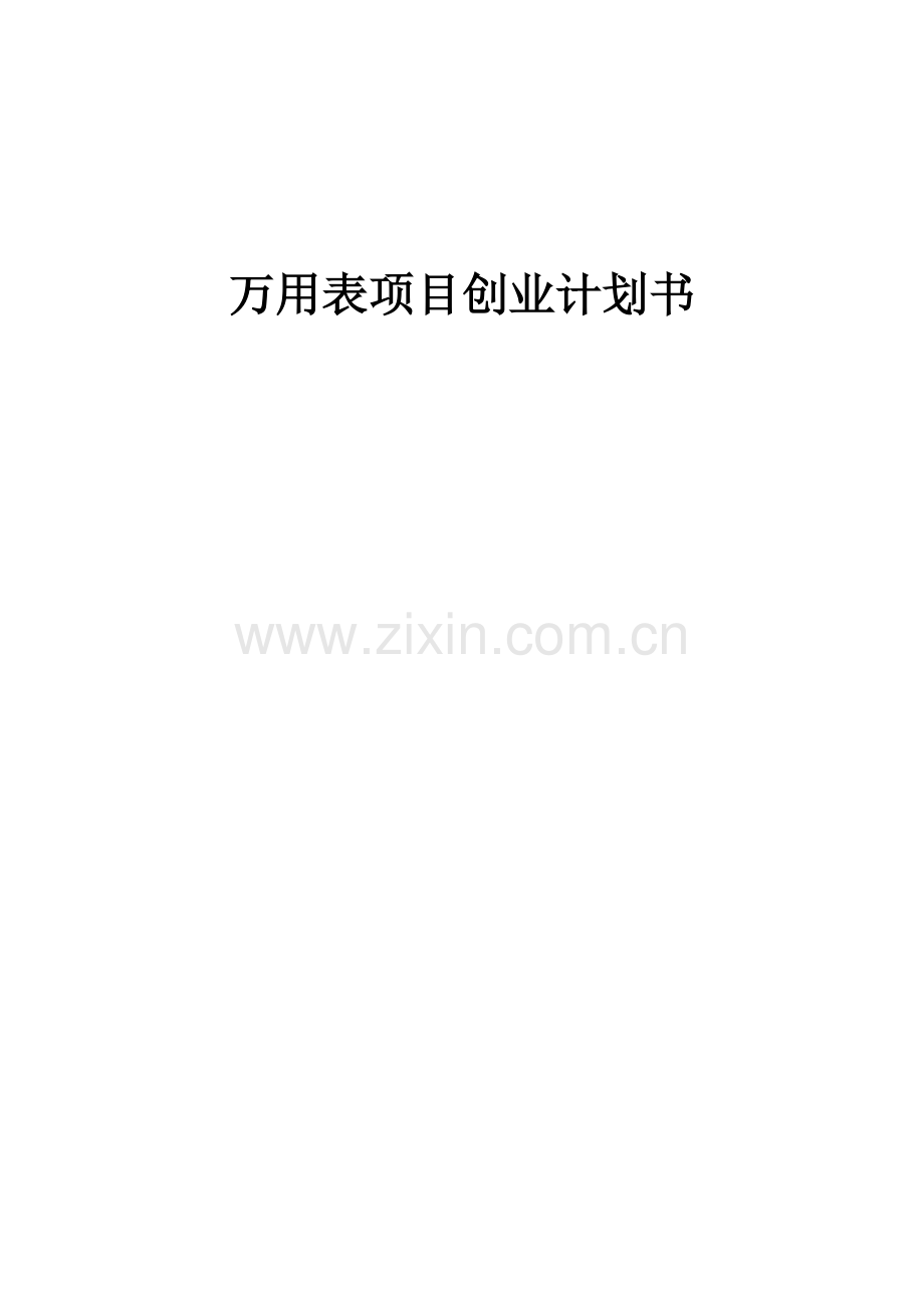 万用表项目创业计划书.docx_第1页