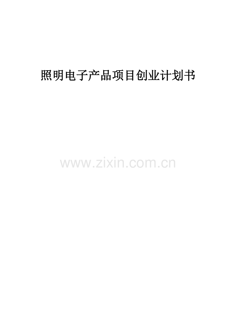 照明电子产品项目创业计划书.docx_第1页