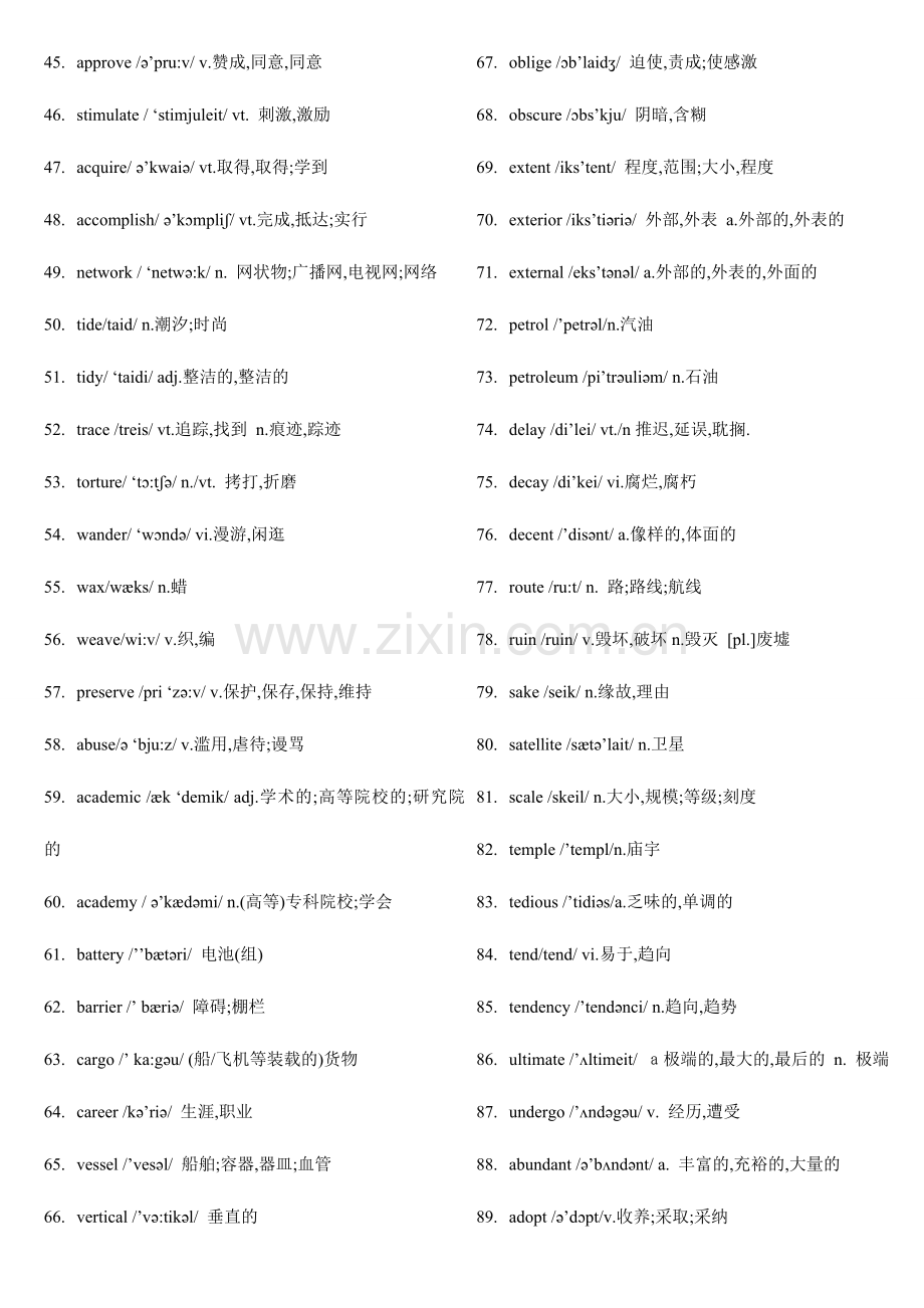 2024年大学英语四级高频词汇带音标.doc_第2页
