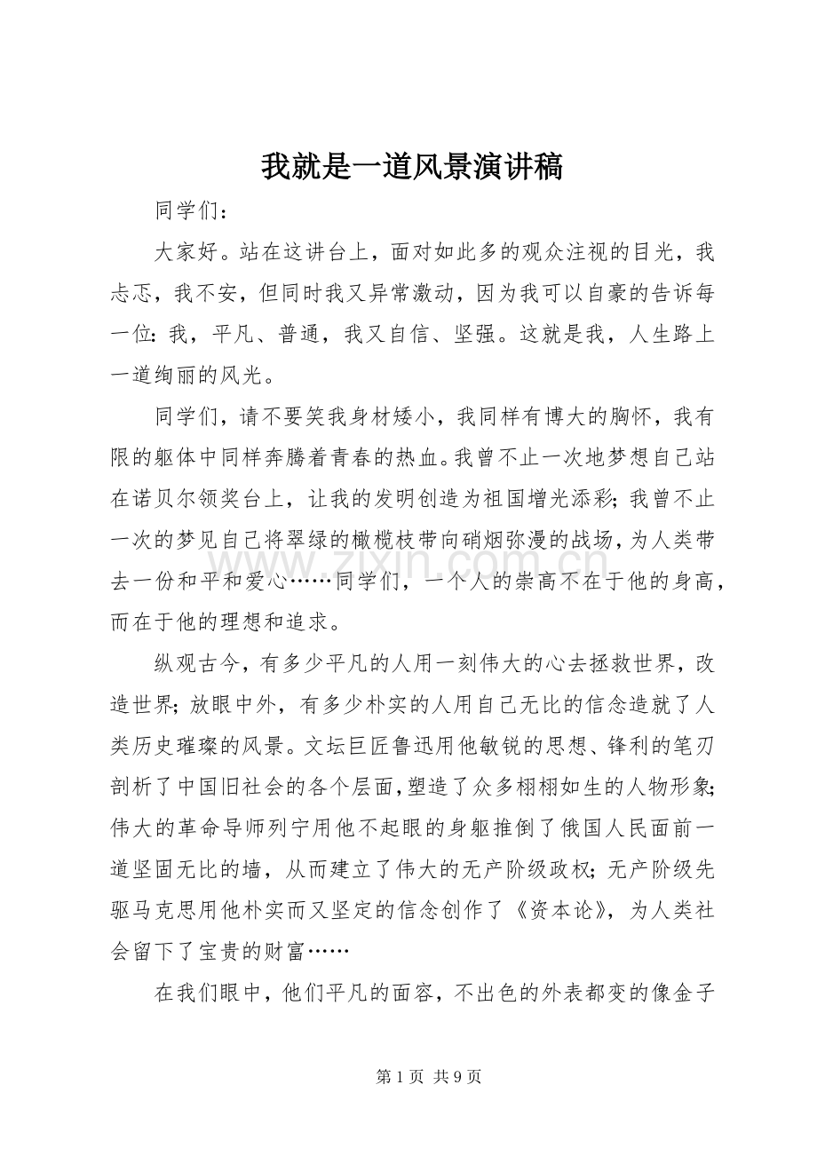 我就是一道风景演讲稿范文.docx_第1页