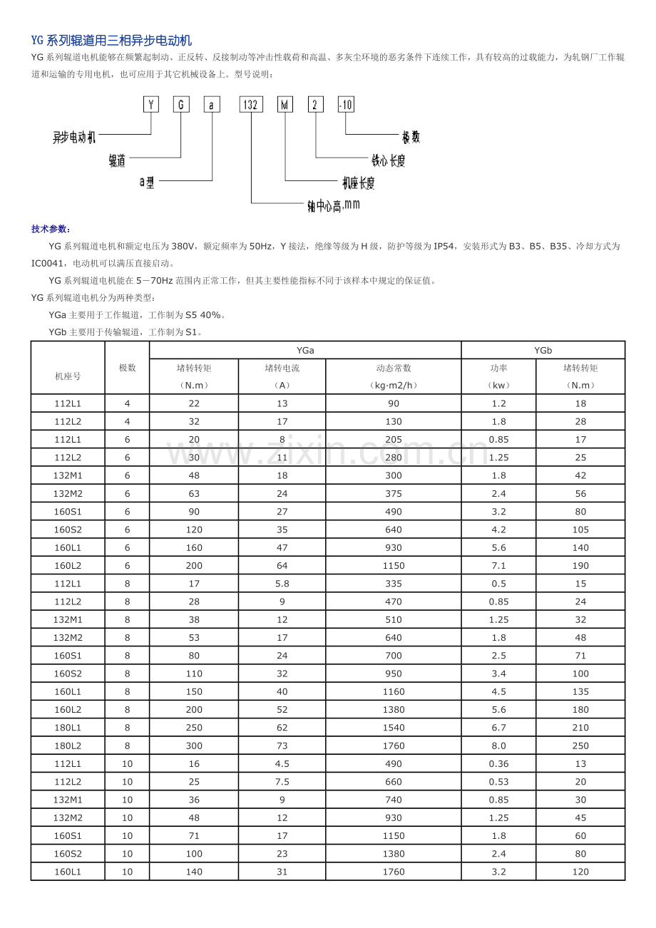 YG系列辊道用三相异步电动机标准.doc_第1页
