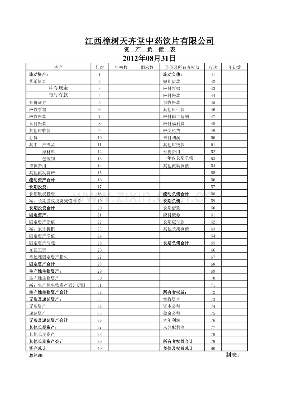 报表格式.xls_第1页