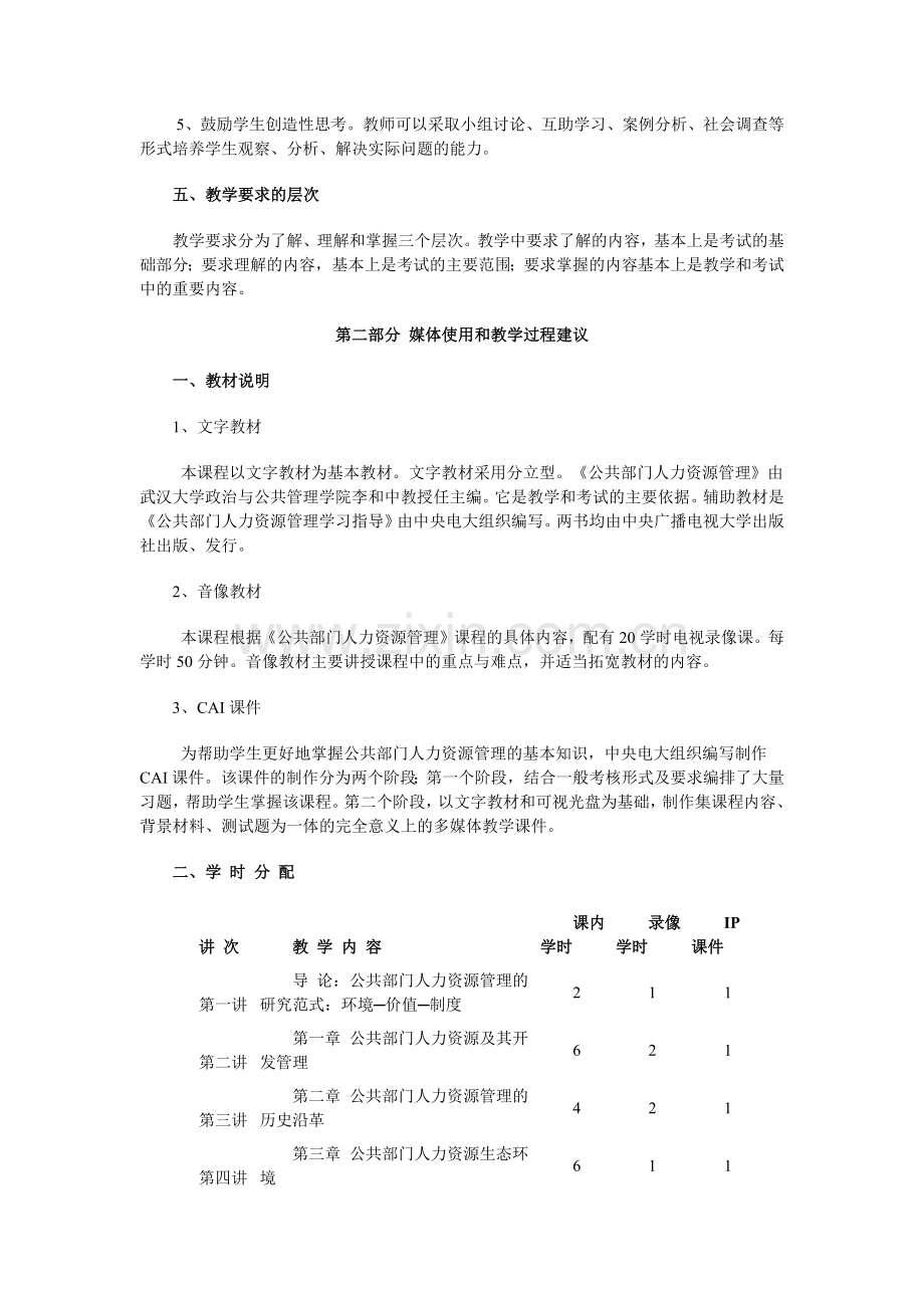 公共部门人力资源管理课程教学大纲.docx_第2页
