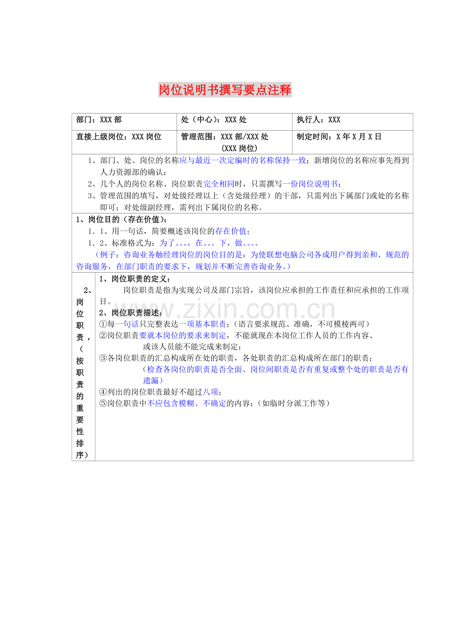 岗位说明书撰写要点注释-1.docx_第1页