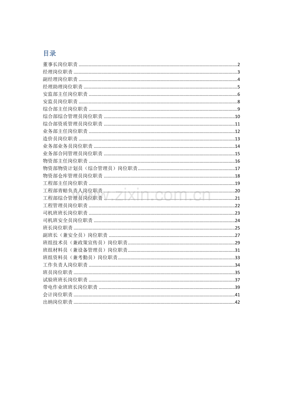 公司各级人员岗位职责(XXXX).docx_第1页