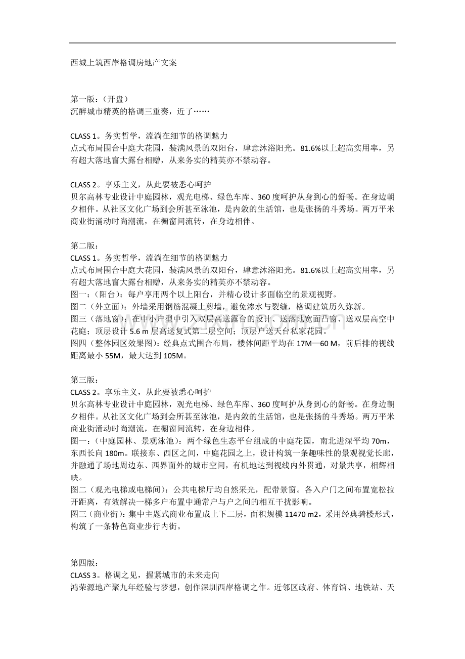 上筑西岸格调房地产文案.docx_第1页