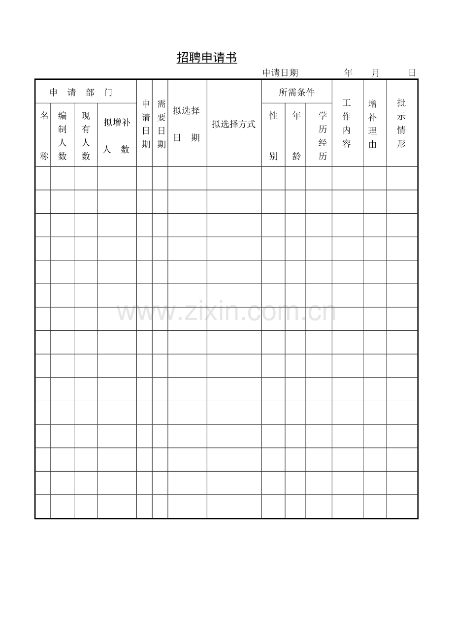 员工招聘申请书1.docx_第1页