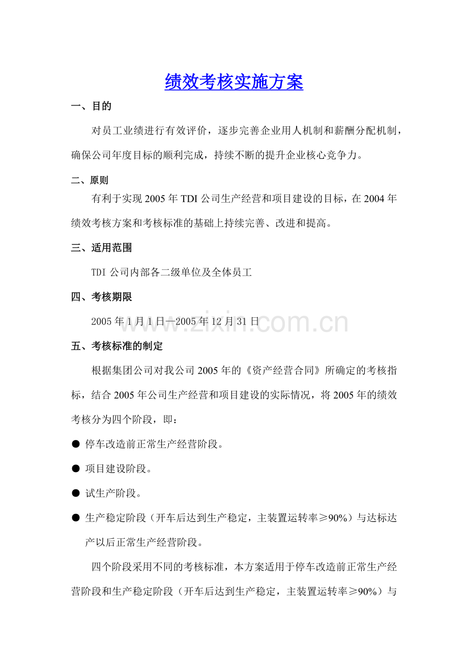 公司年度绩效考核实施方案.docx_第1页