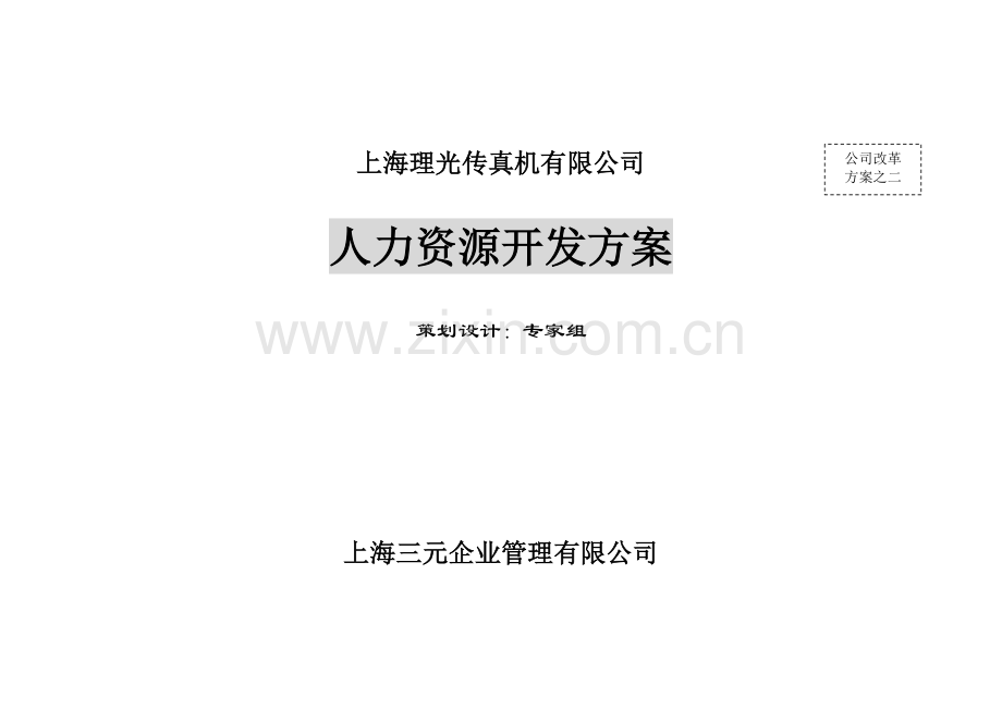 公司人力资源开发方案.docx_第1页