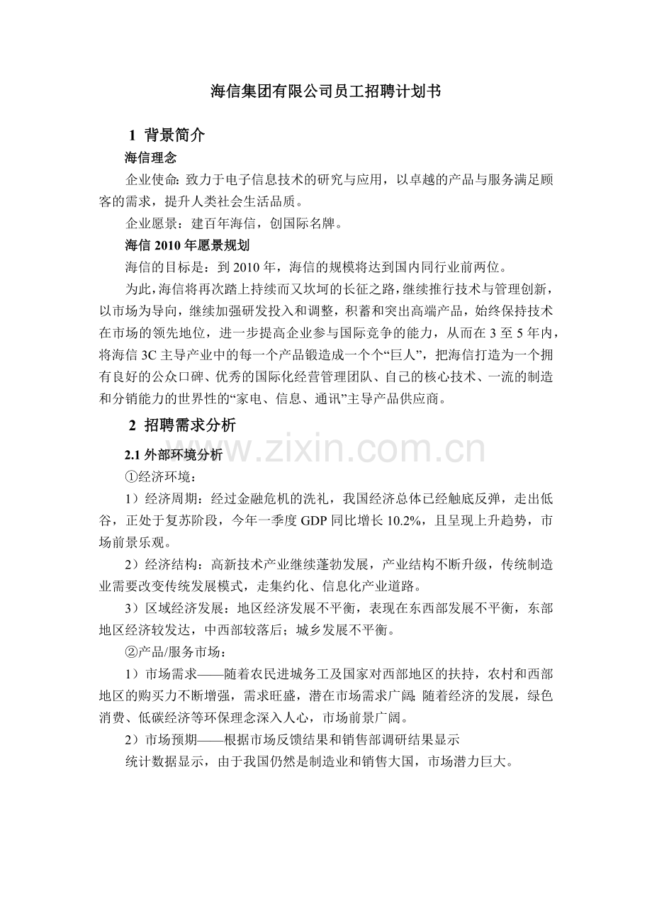 某集团有限公司员工招聘计划书.docx_第2页