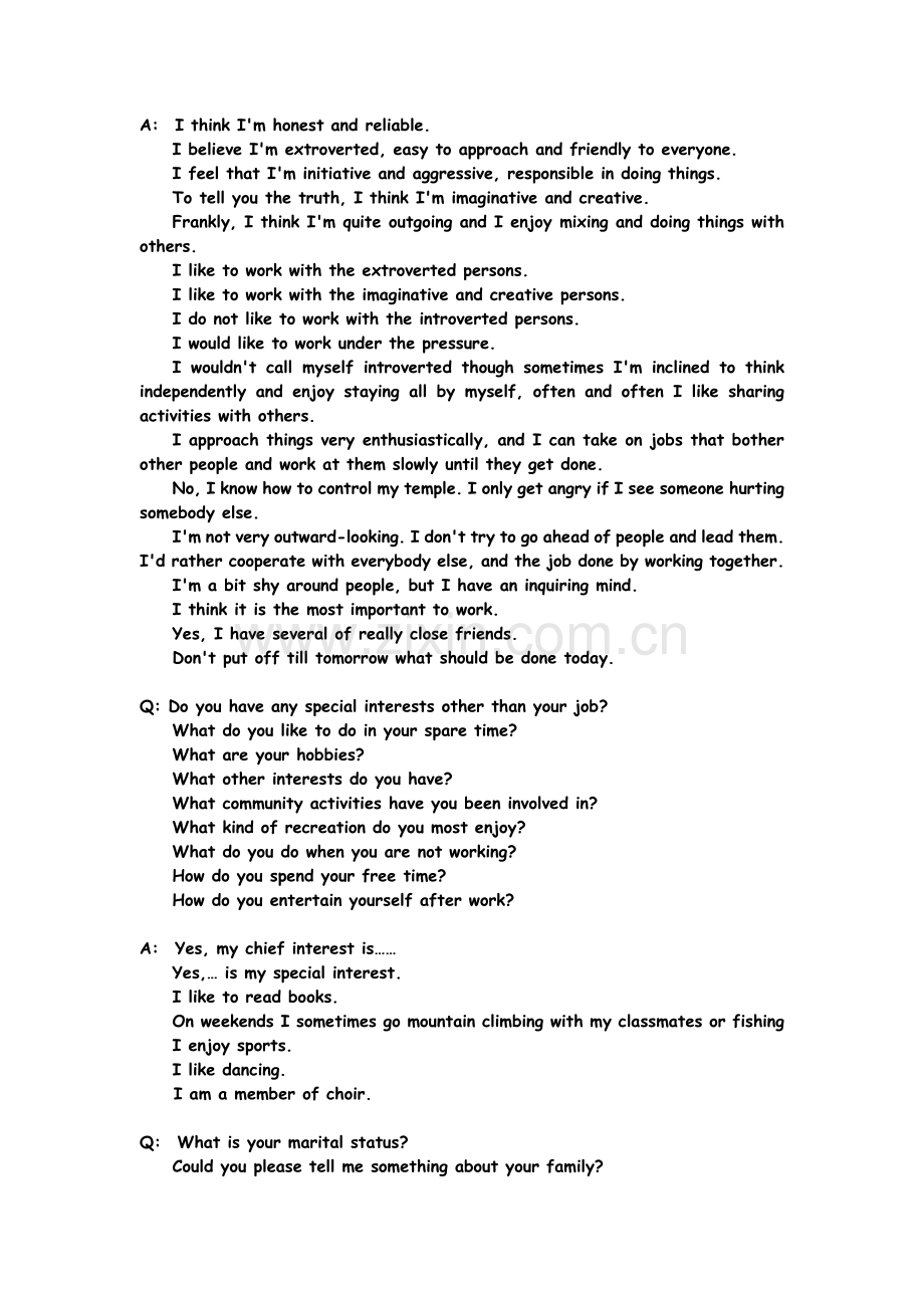 英文面试口语宝典.docx_第2页