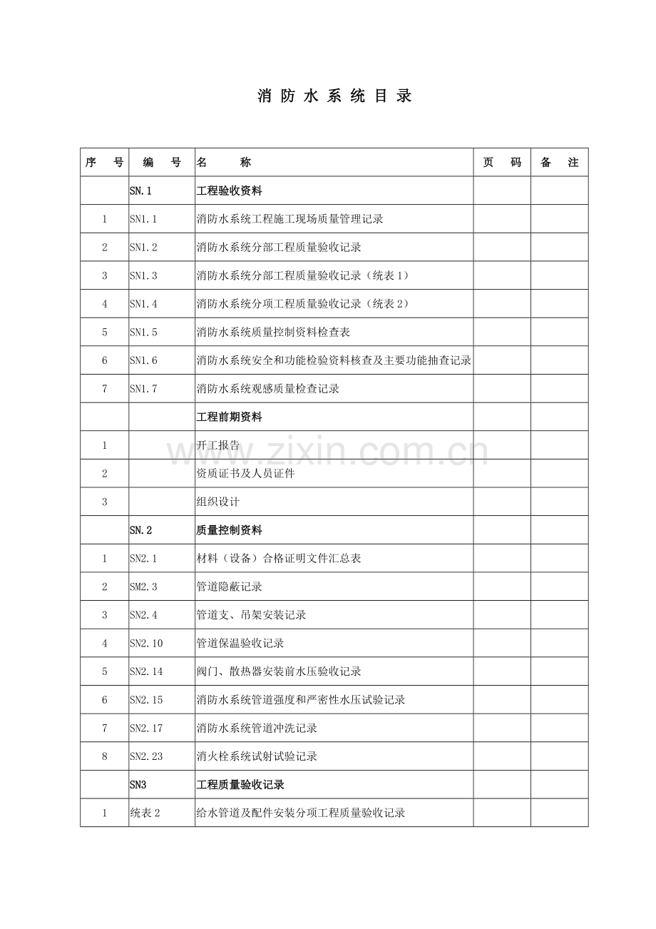 消防水系统--施工验收资料.docx_第1页