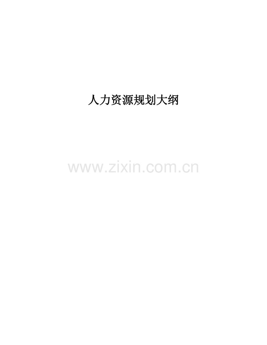 某水电企业人力资源规划大纲.docx_第1页
