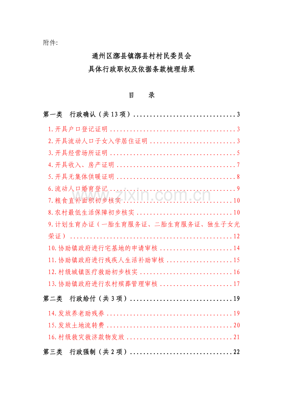 村具体行政职权及依据条款梳理结果.docx_第1页