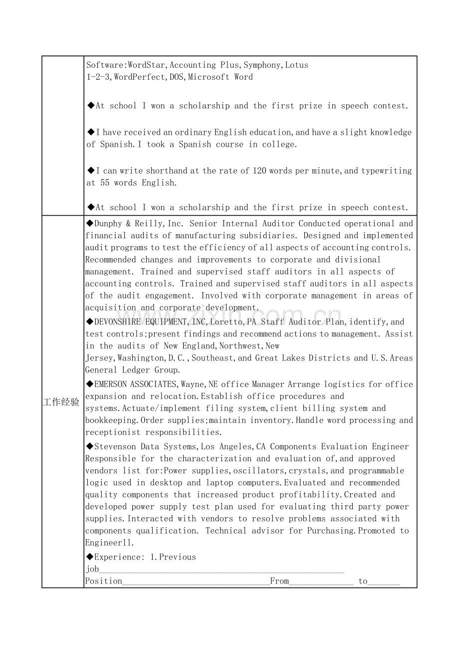 英文简历常用短语.docx_第2页