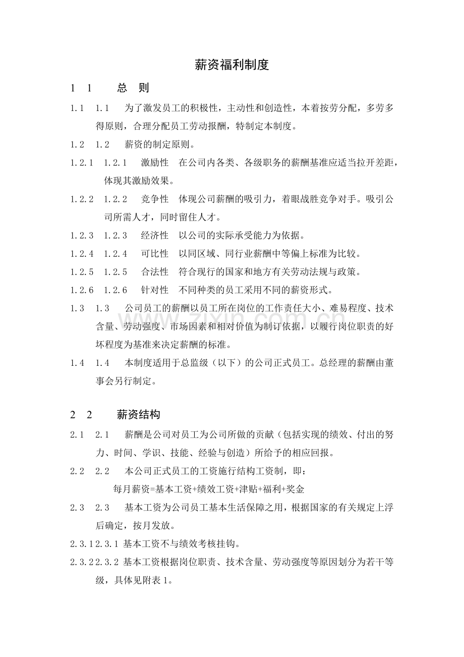 行政薪资福利制度.docx_第1页
