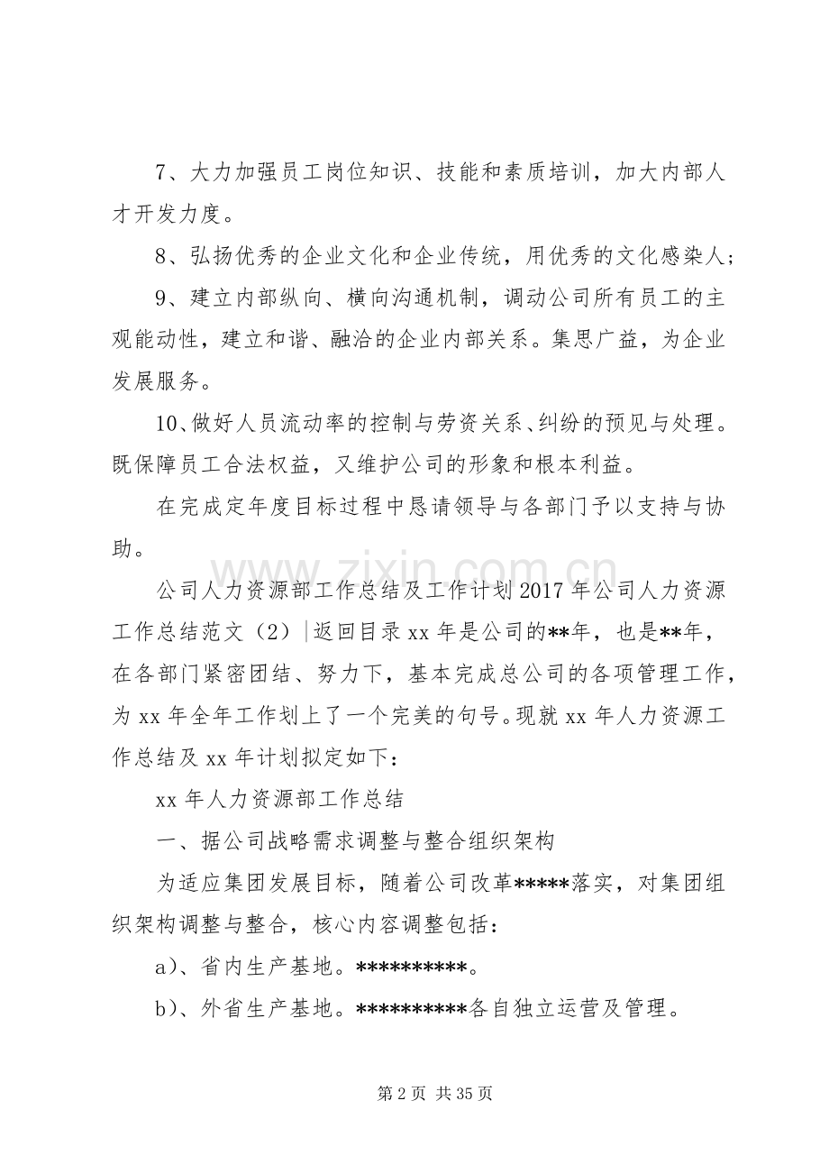XX年公司人力资源工作总结范文4篇.docx_第2页