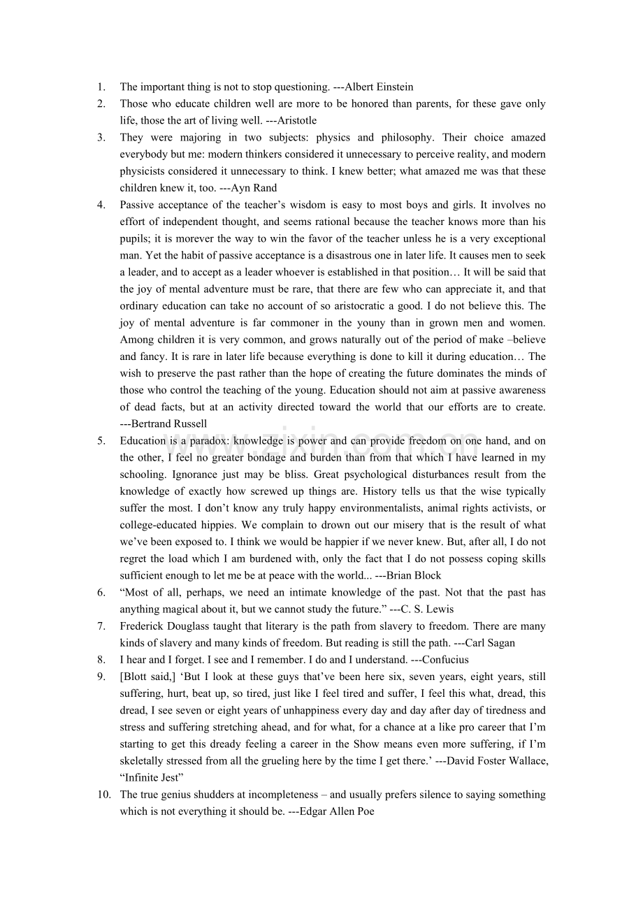 英语名言-教育方面.doc_第1页
