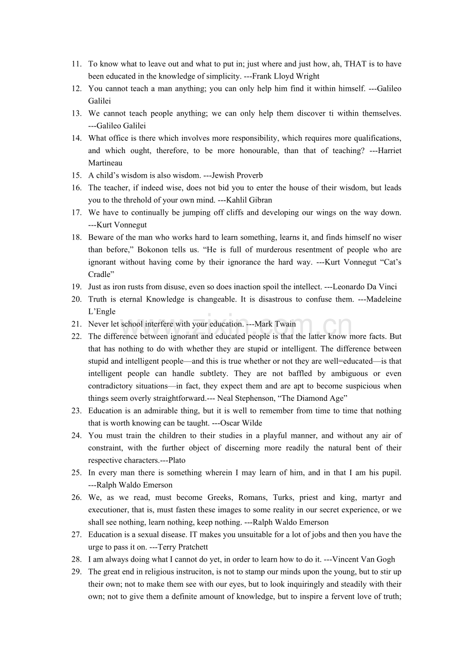 英语名言-教育方面.doc_第2页
