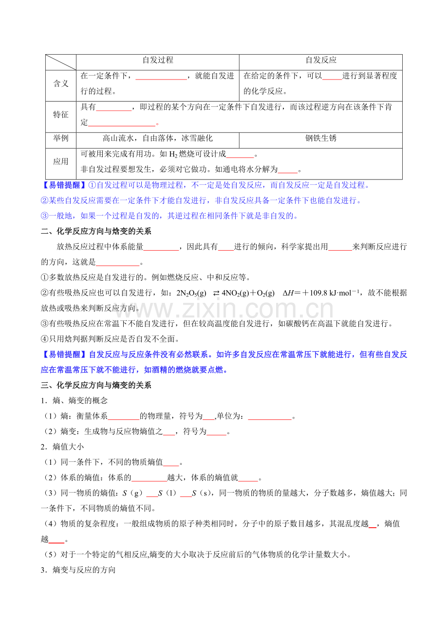 自学05-化学反应的方向(人教版2019)(原卷版).docx_第2页