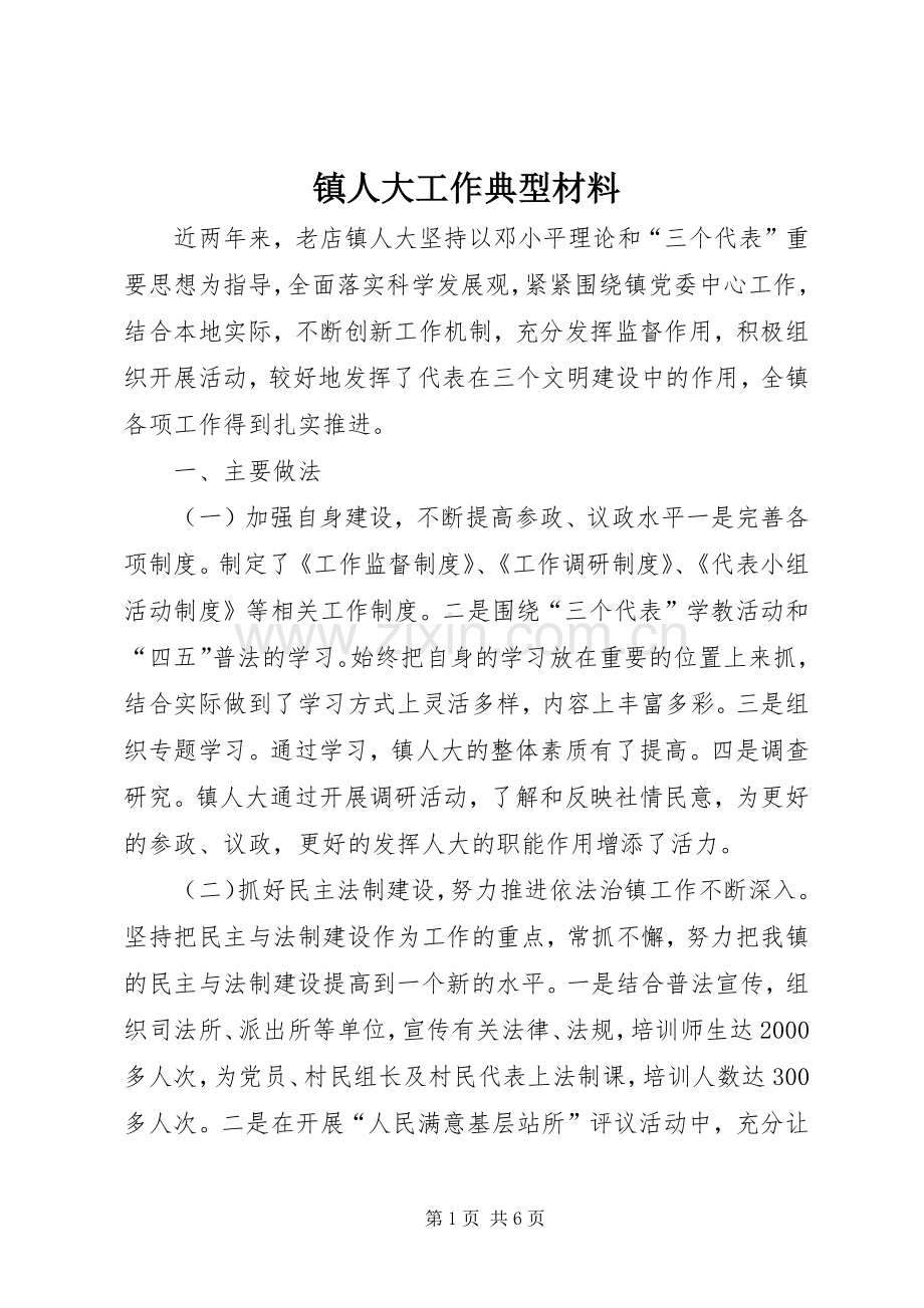 镇人大工作典型材料_1.docx_第1页