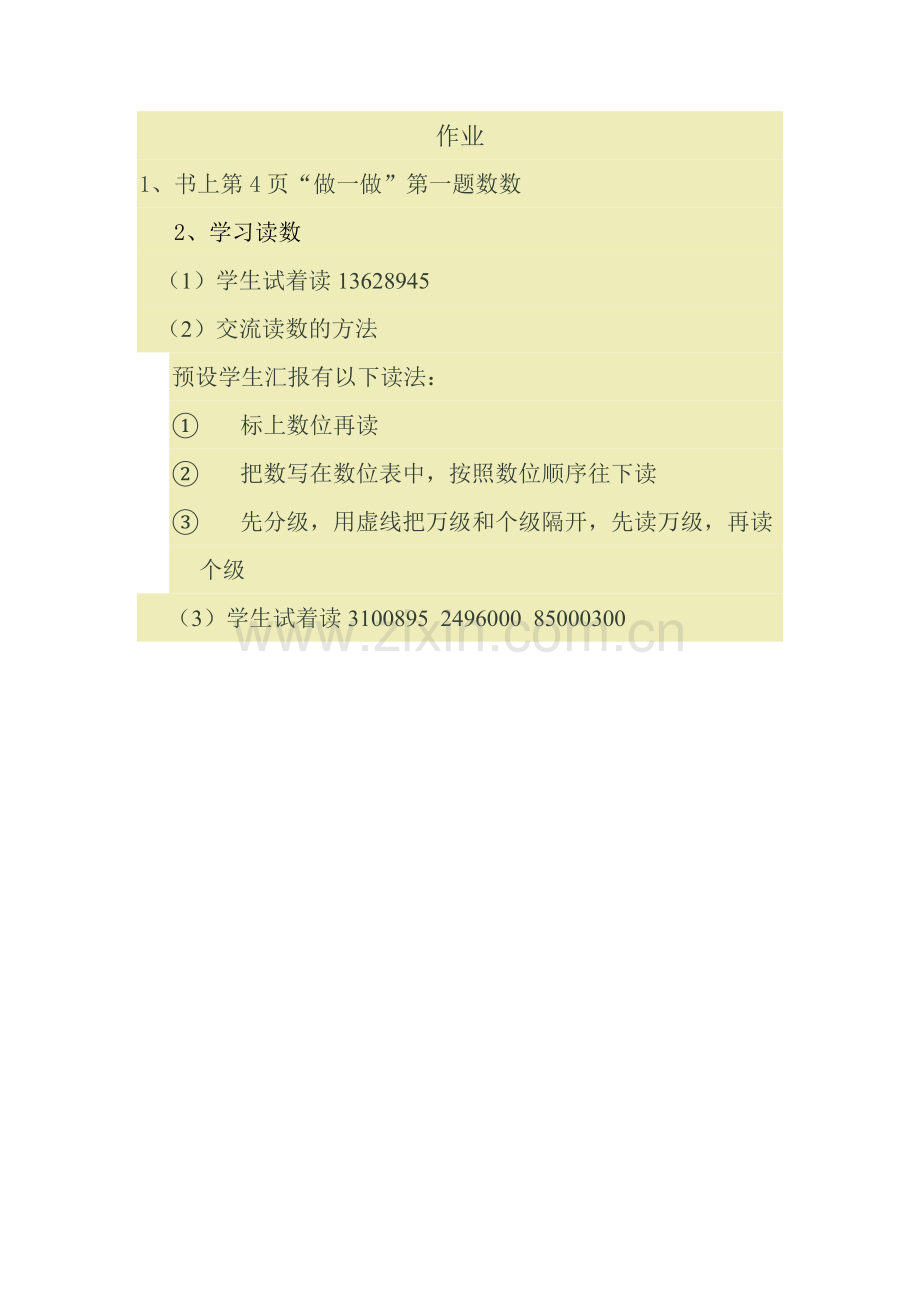 亿以内数的认识作业.docx_第1页