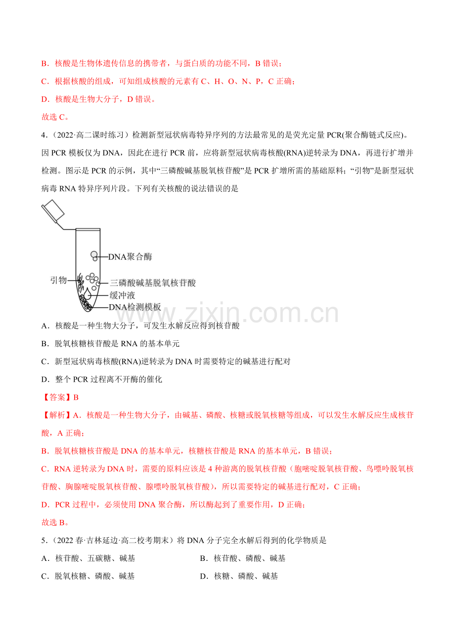 4-3-核酸(精练)高二化学一隅三反系列(解析版).docx_第2页