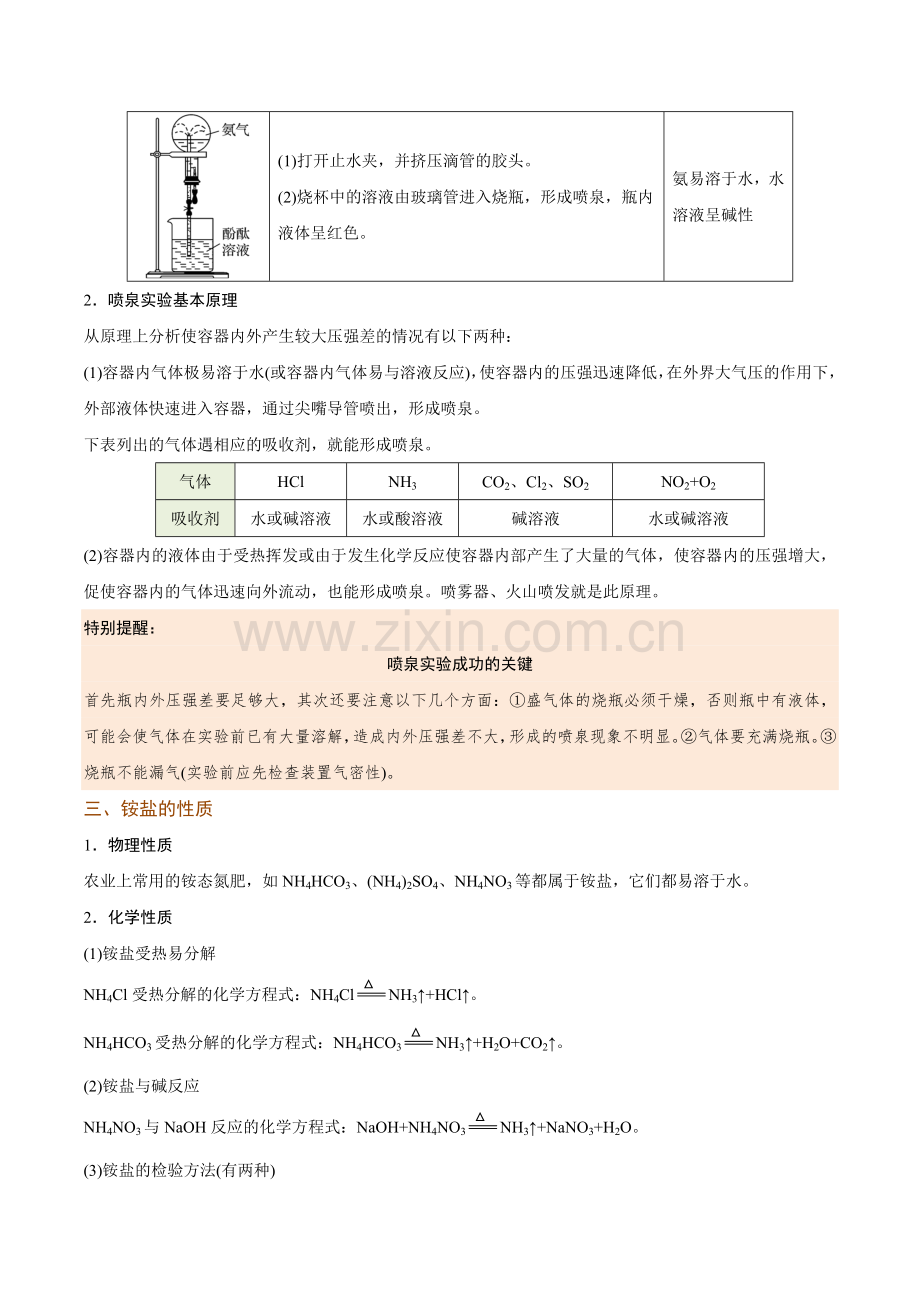 考点03-氨、铵盐、硝酸的性质(要点总结).doc_第2页