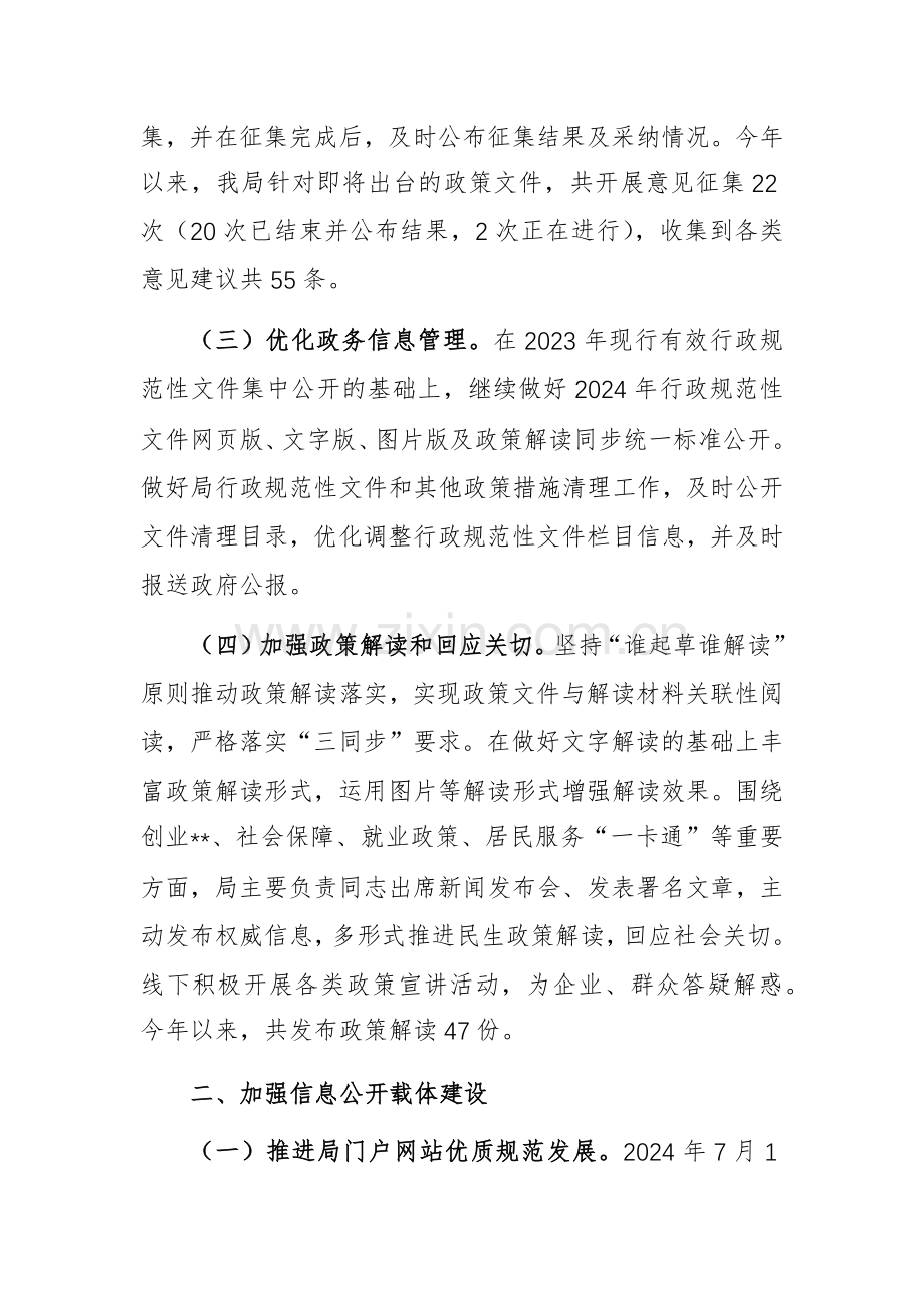 人社2024年政务公开工作总结范文.docx_第2页