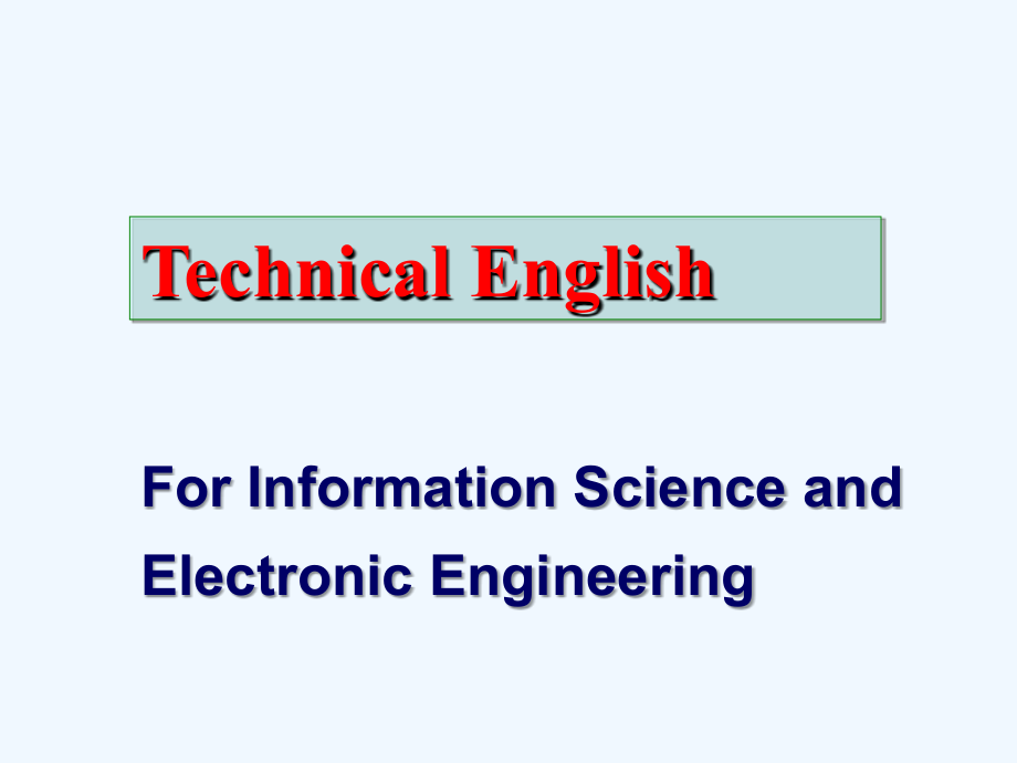 电子信息工程专业英语翻译清华出版社English_for_IT_and_EE-02.ppt_第1页