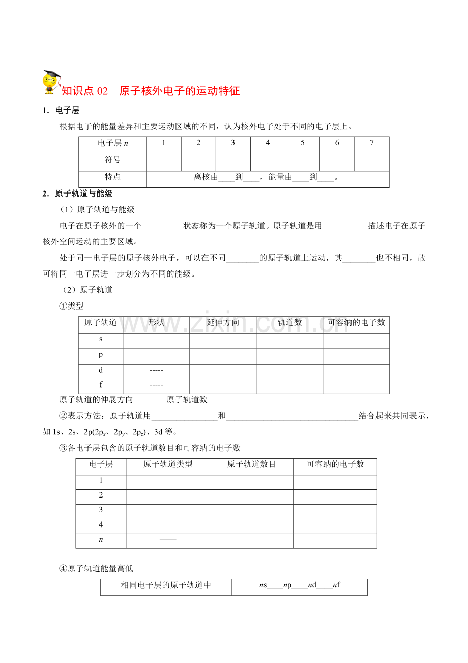 2-1-1-原子核外电子的运动特征(学生版)高二化学同步讲义.docx_第2页