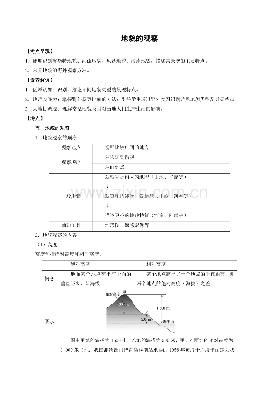 1-8-3-地貌的观察(讲练).docx_第1页