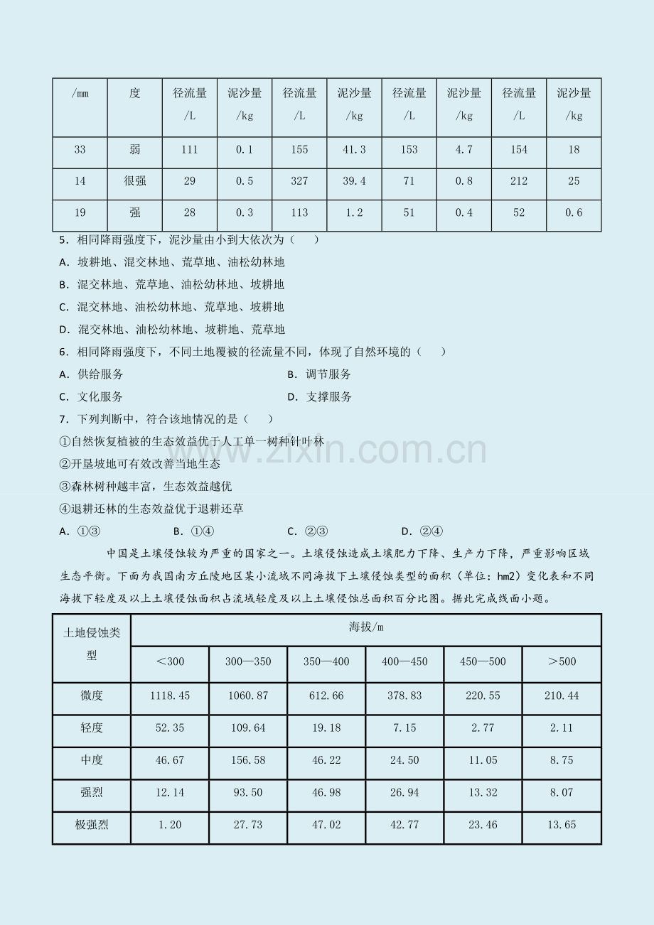黄士高原水土流失的治理-强化训练(原卷版).docx_第2页