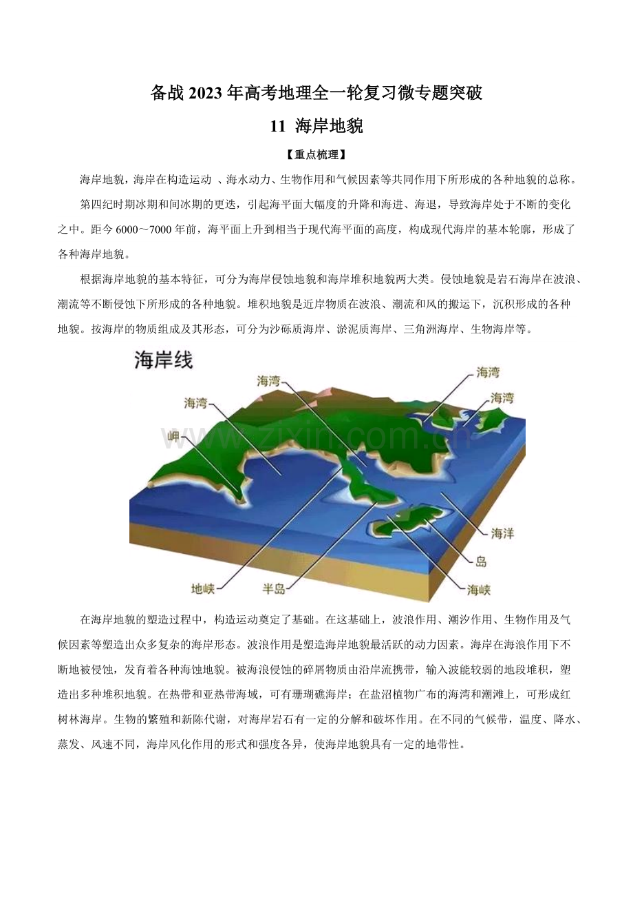 微专题11-海岸地貌(原卷版).docx_第1页