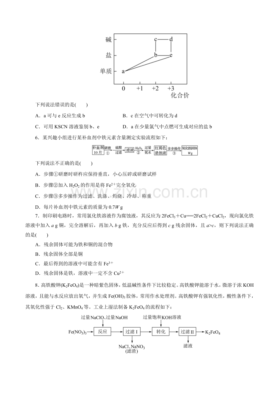 课时22--铁及其化合物转化关系的应用(人教2019必修第一册)(原卷版).docx_第2页