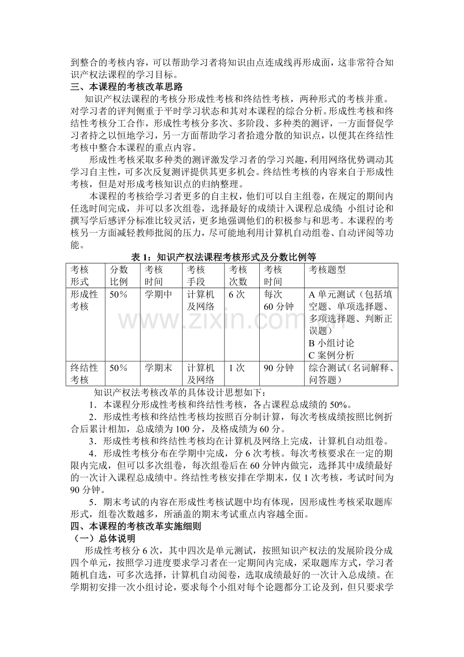 知识产权法课程网上考核改革实施方案.docx_第2页
