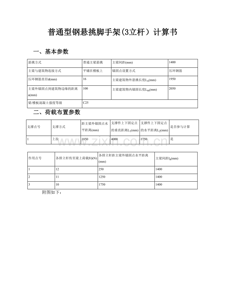 悬挑脚手架计算书(3立杆).doc_第1页